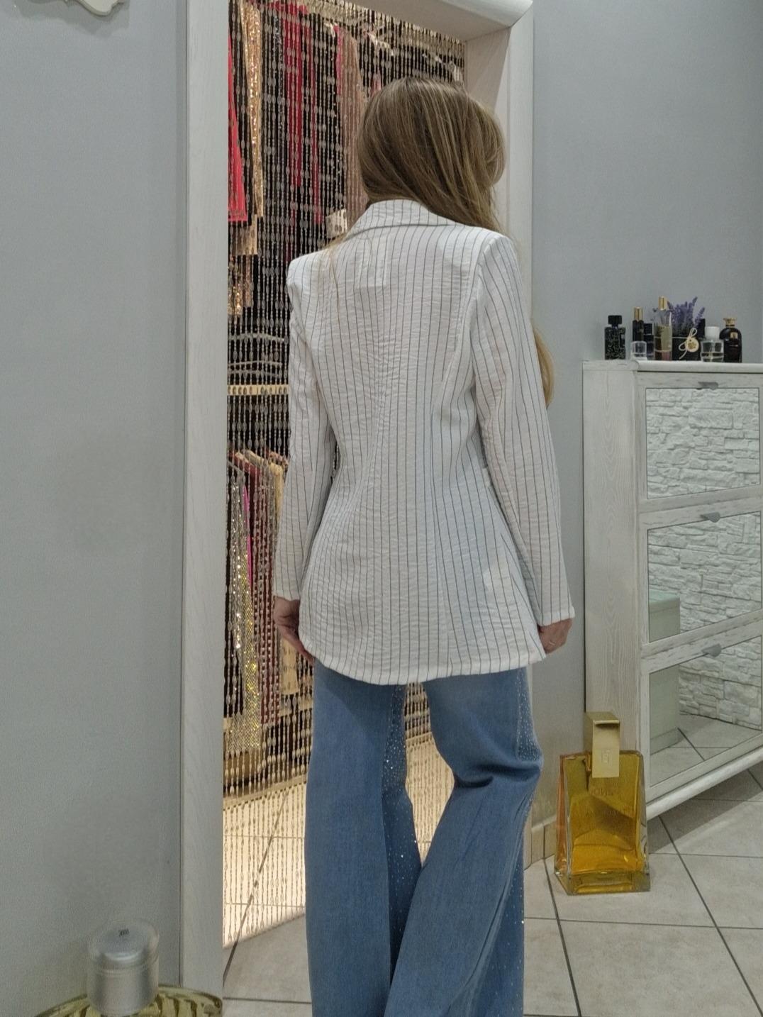 Blazer Gessato Bianco