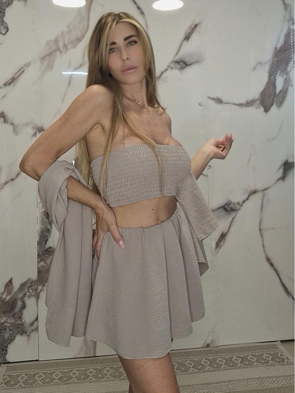 Completo Set 3 Pezzi Tortora