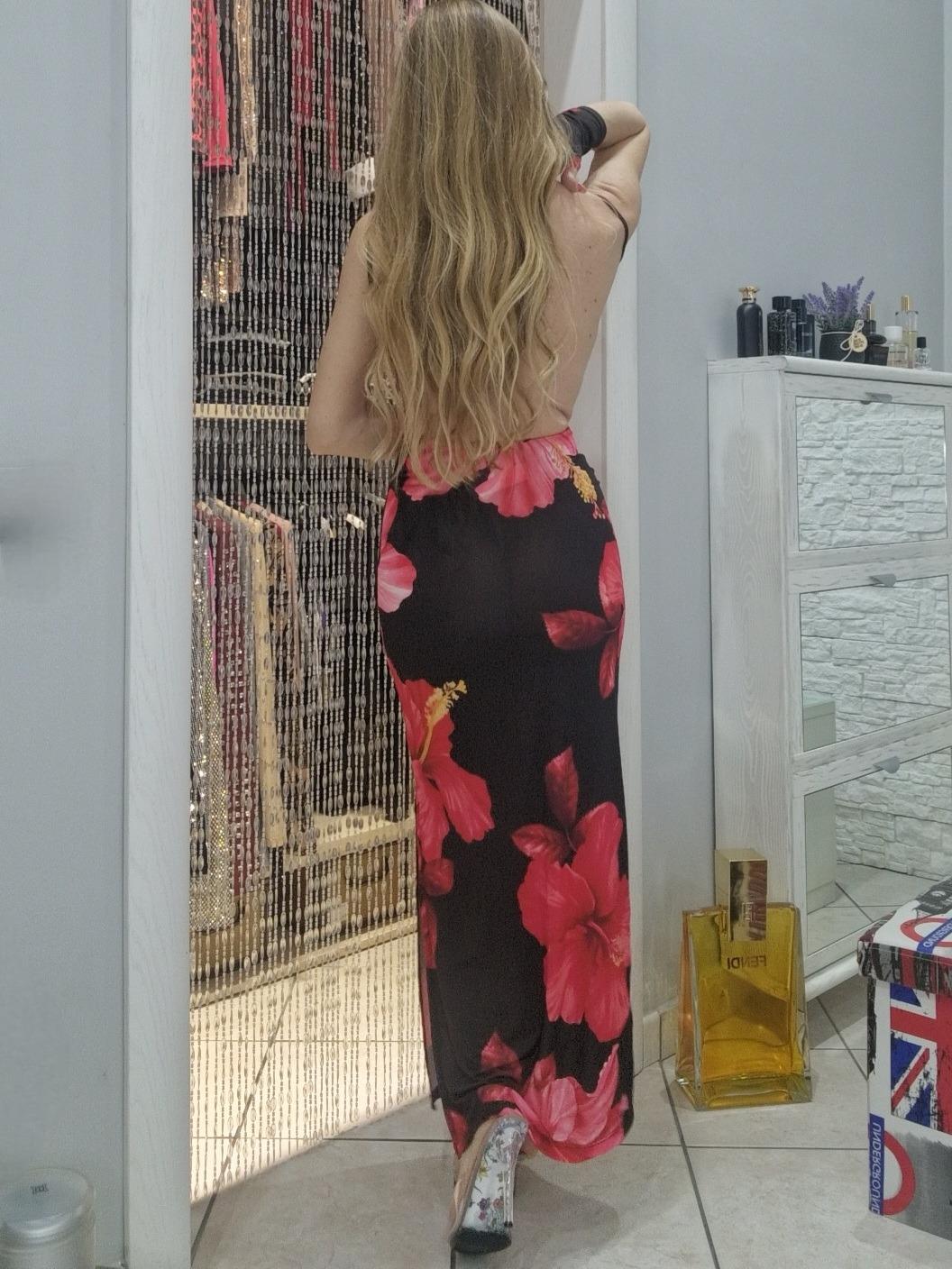 Maxi Dress Flowers Red