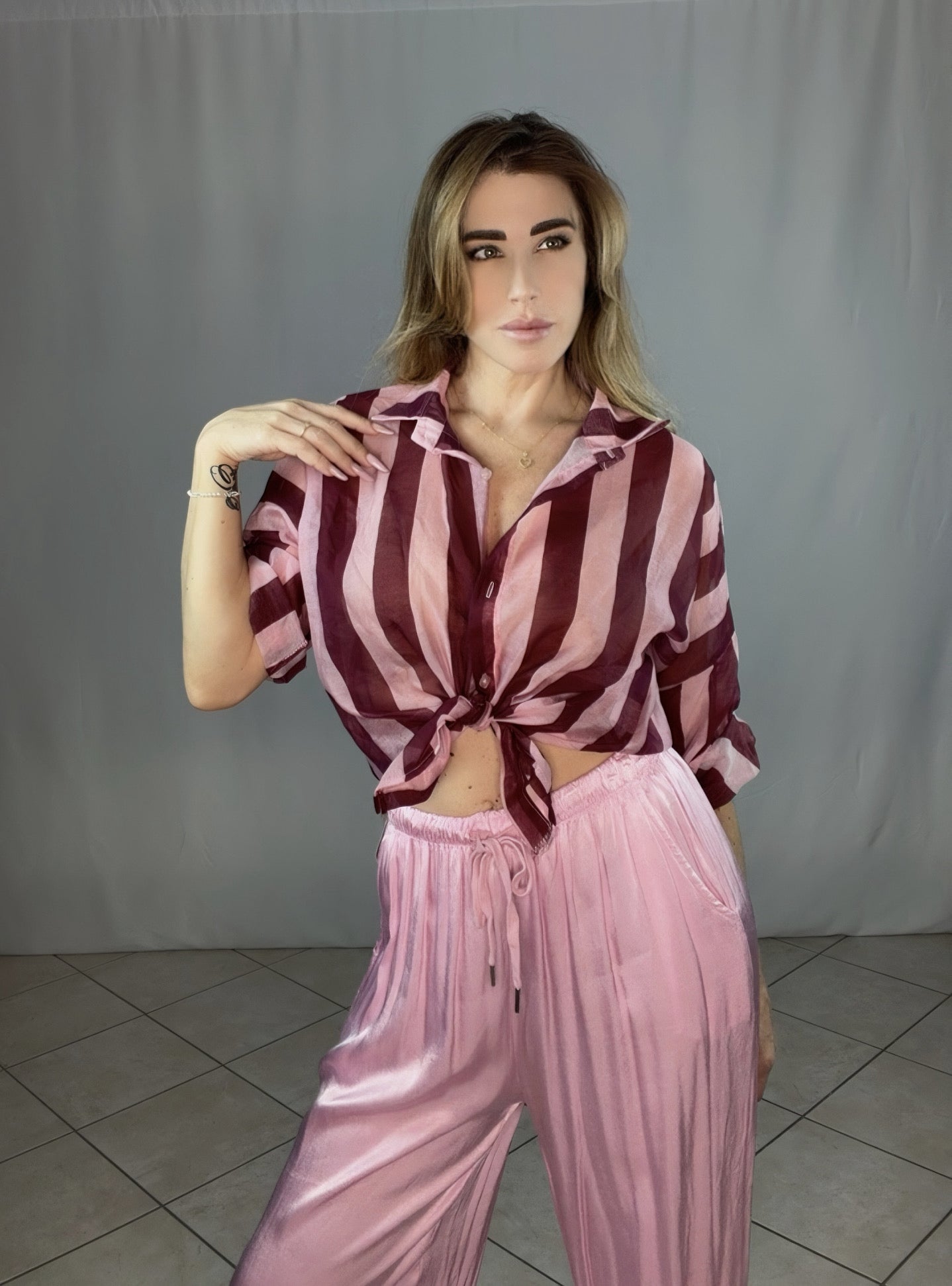 Camicia Satin Collection con Colletto