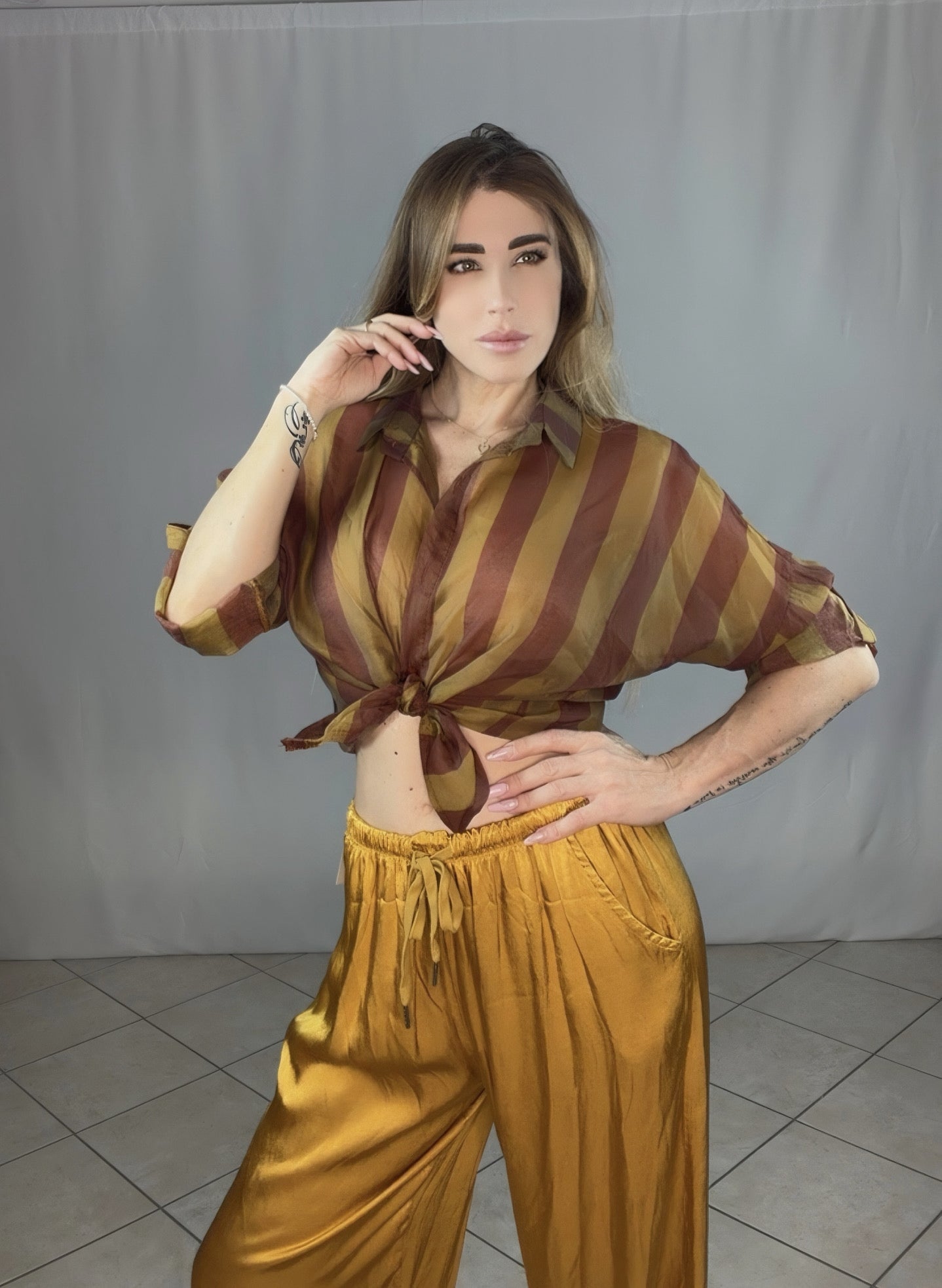 Camicia Satin Collection con Colletto