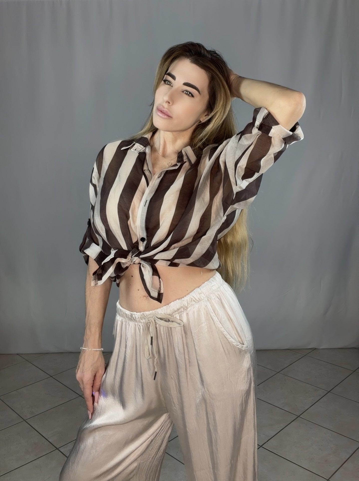 Camicia Satin Collection con Colletto