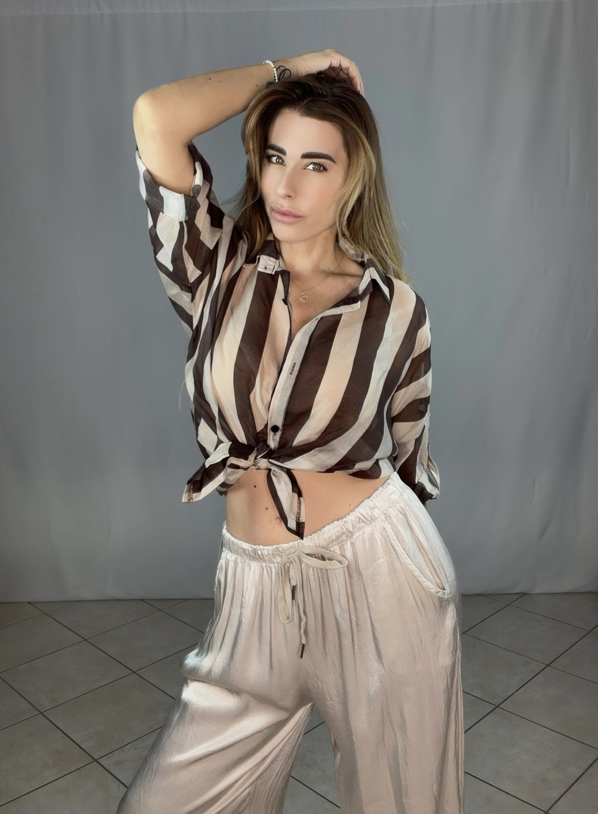 Camicia Satin Collection con Colletto