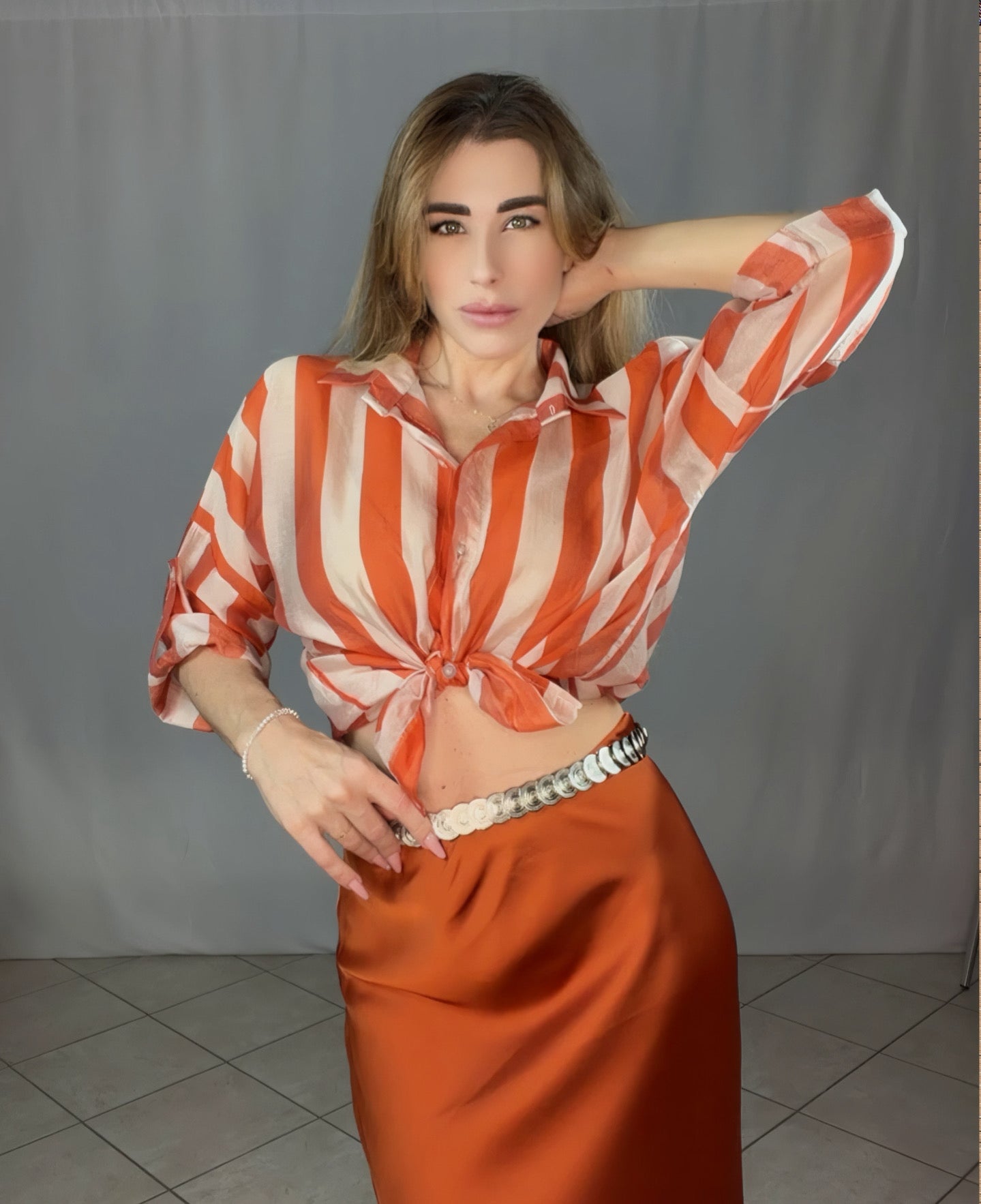 Camicia Satin Collection con Colletto