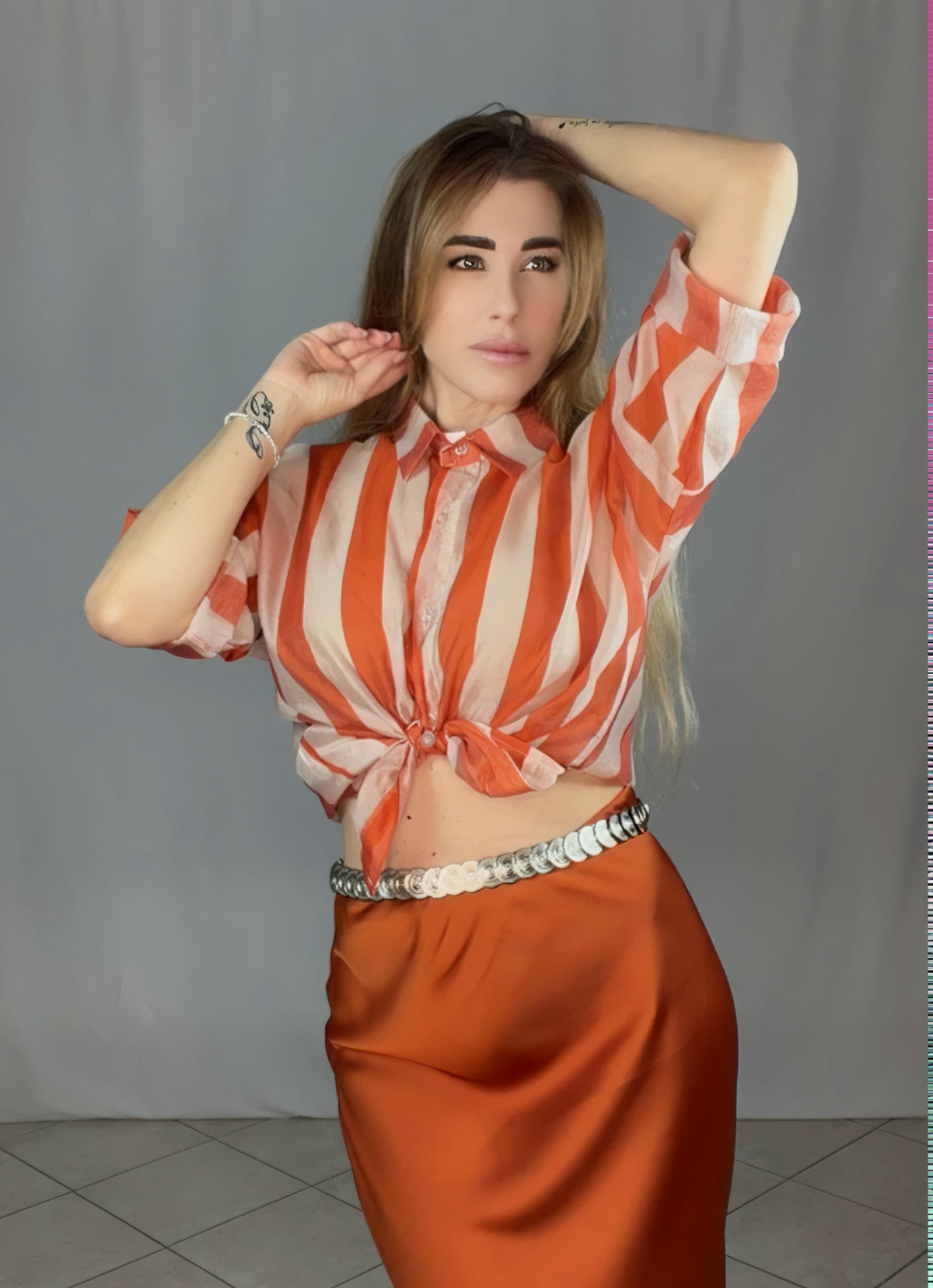 Camicia Satin Collection con Colletto