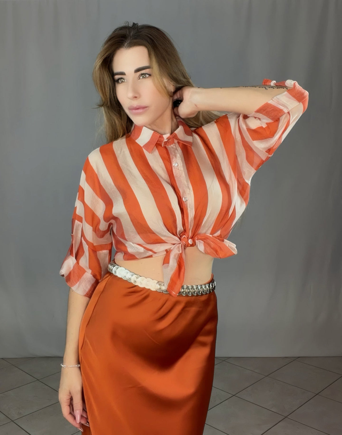 Camicia Satin Collection con Colletto