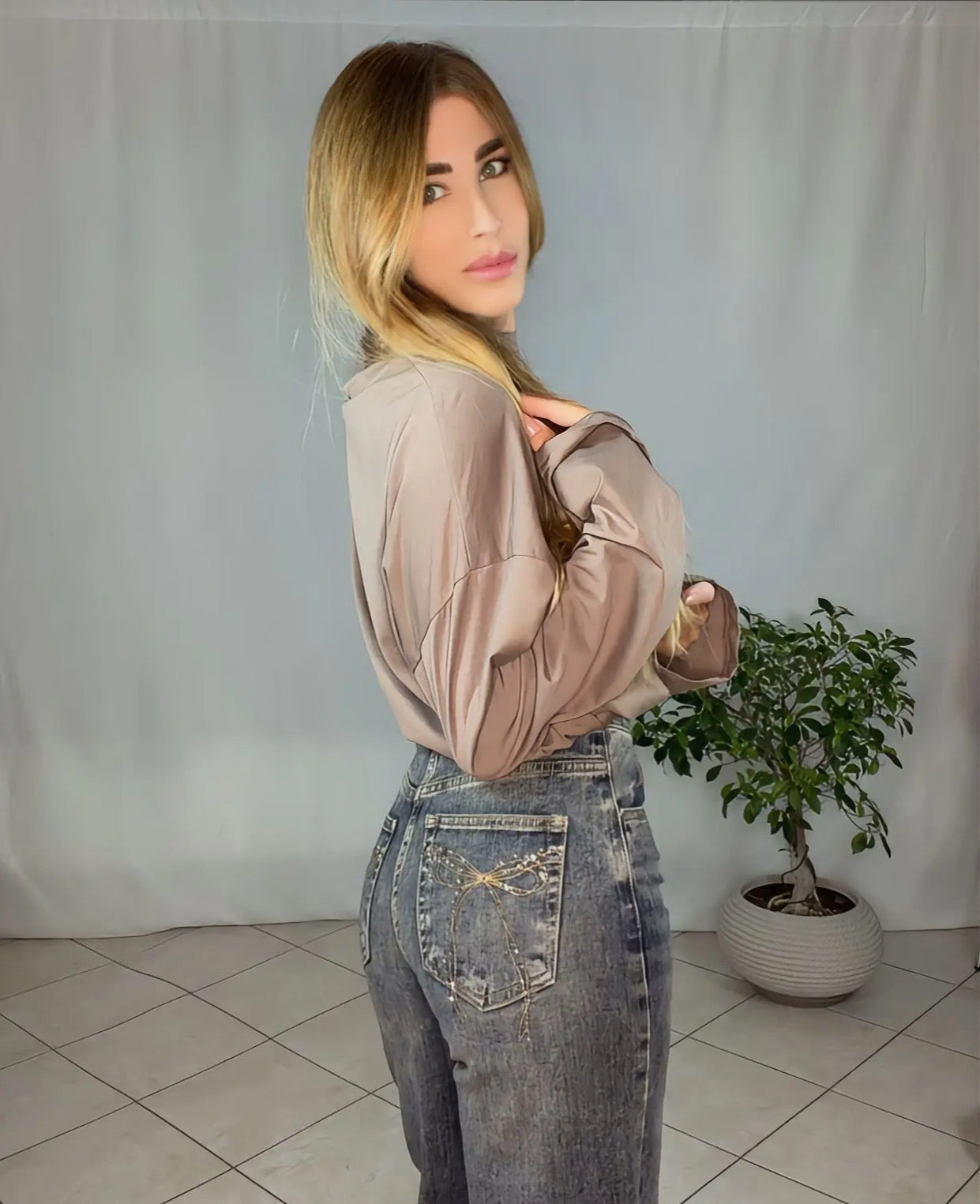 Denim Dune Bow