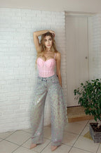 Denim Leo Pink in Strass