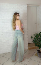 Denim Leo Pink in Strass