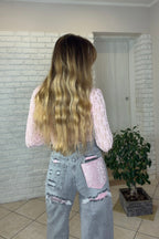 Denim Crystal Pocket