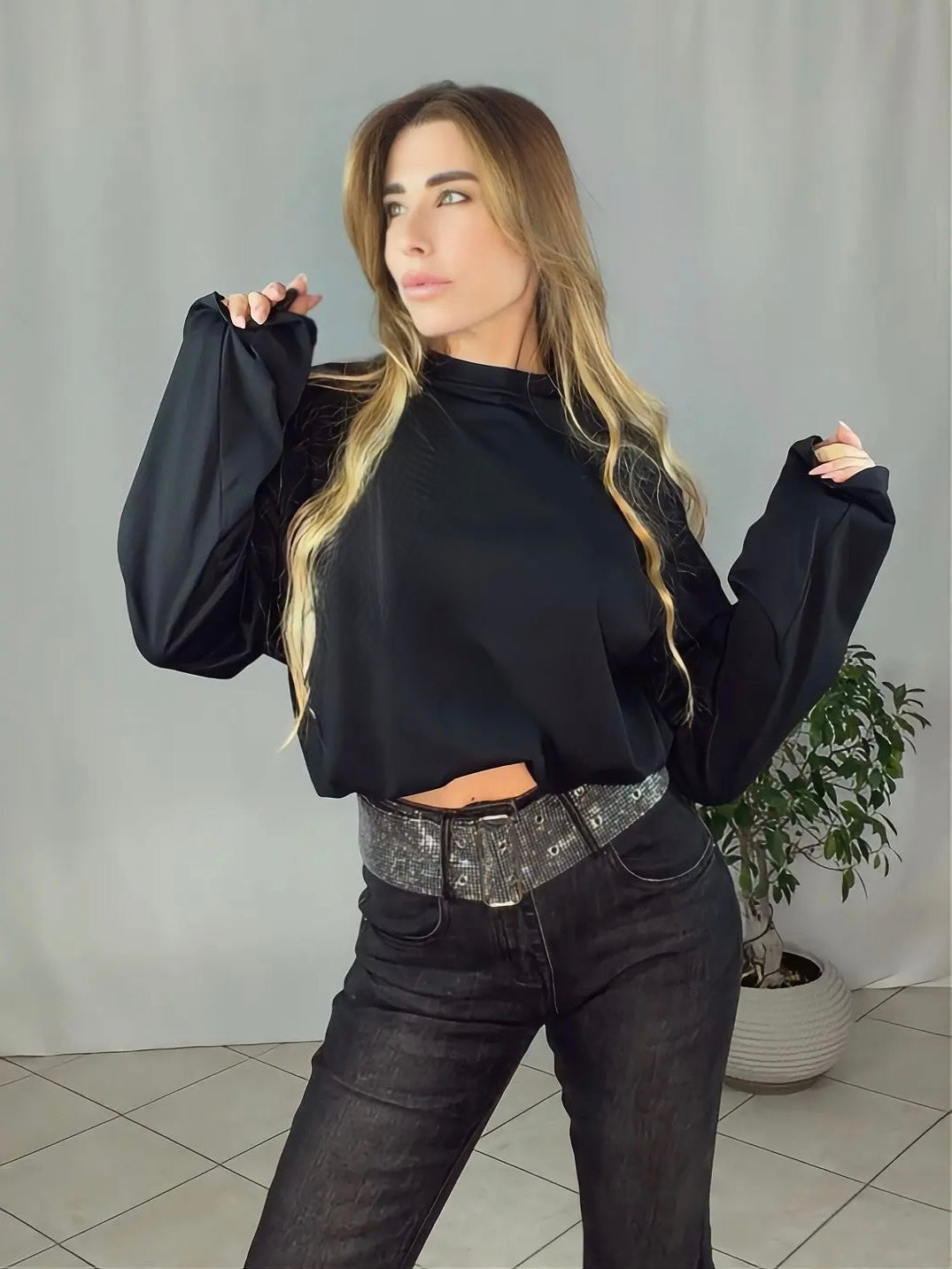 Denim Belt Shine