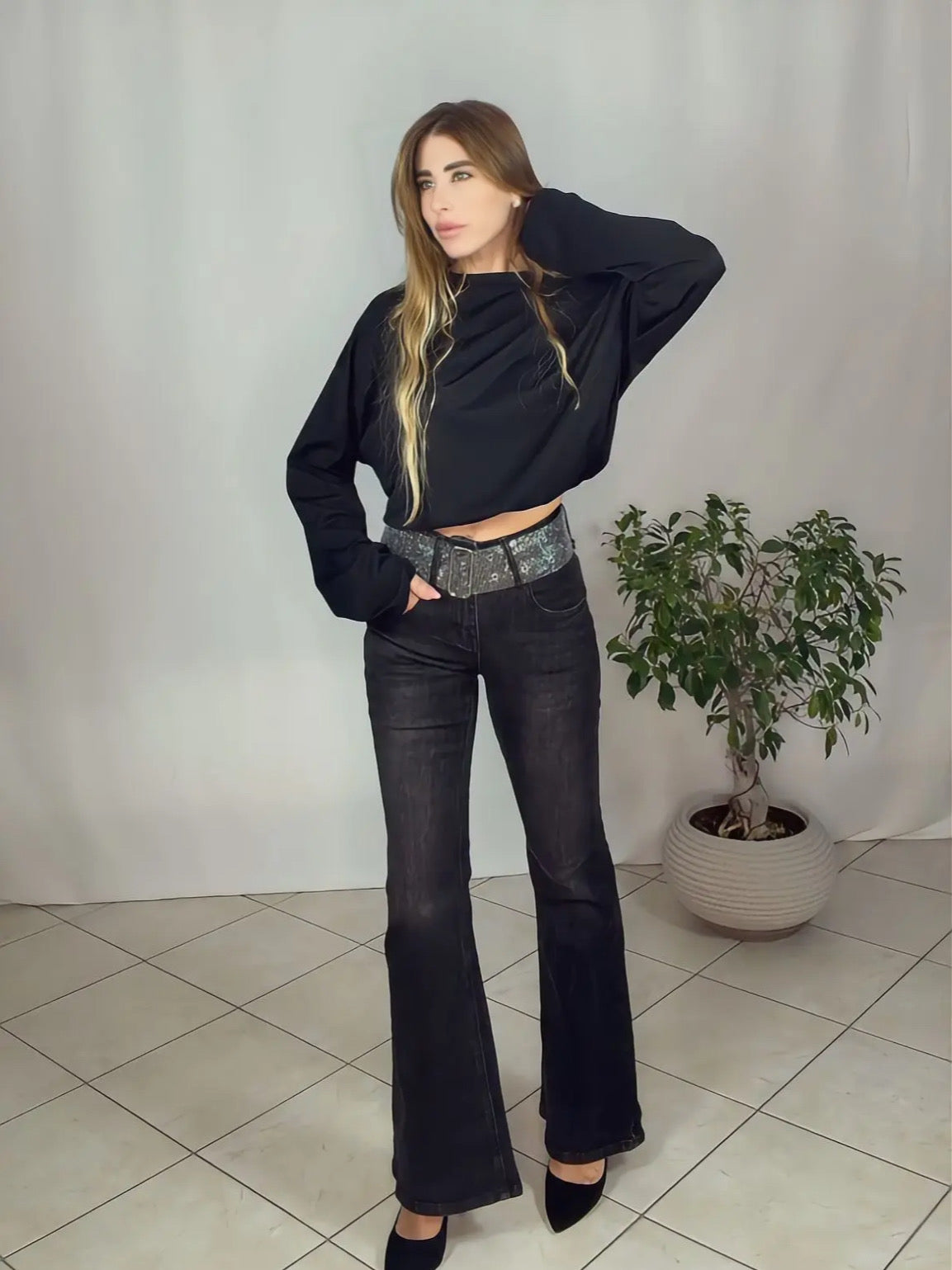 Denim Belt Shine