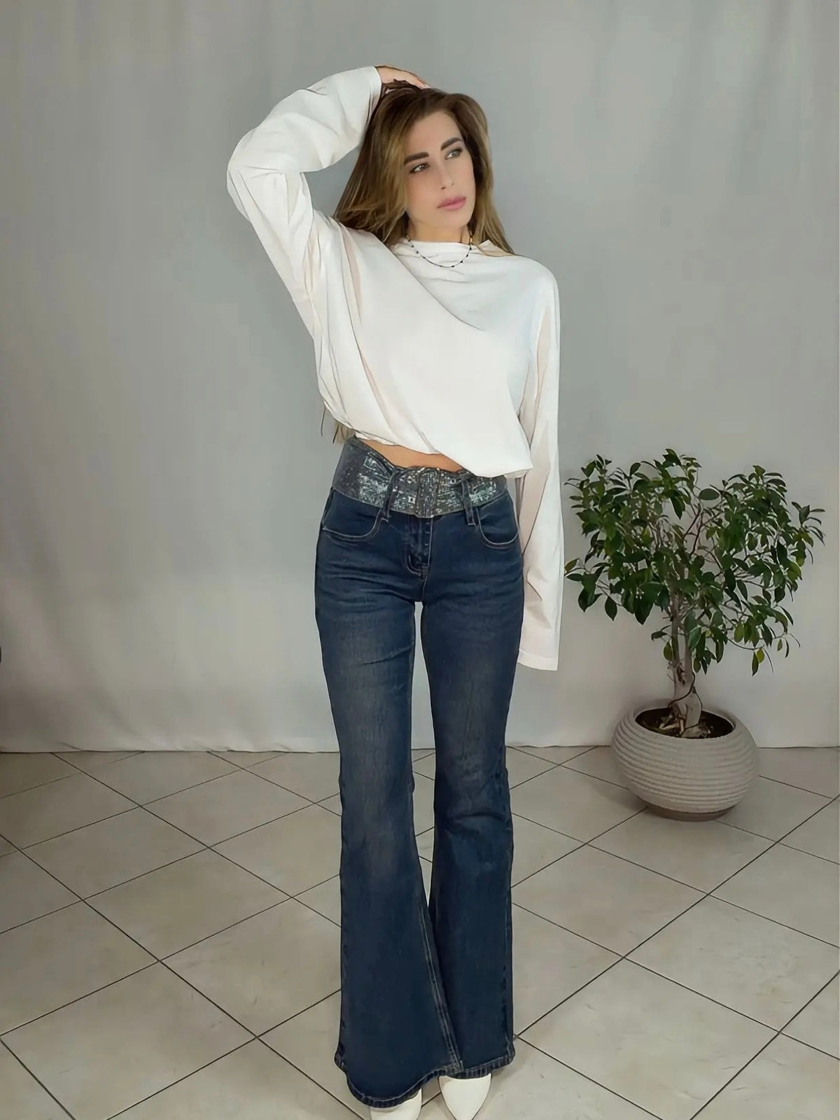 Denim Belt Shine