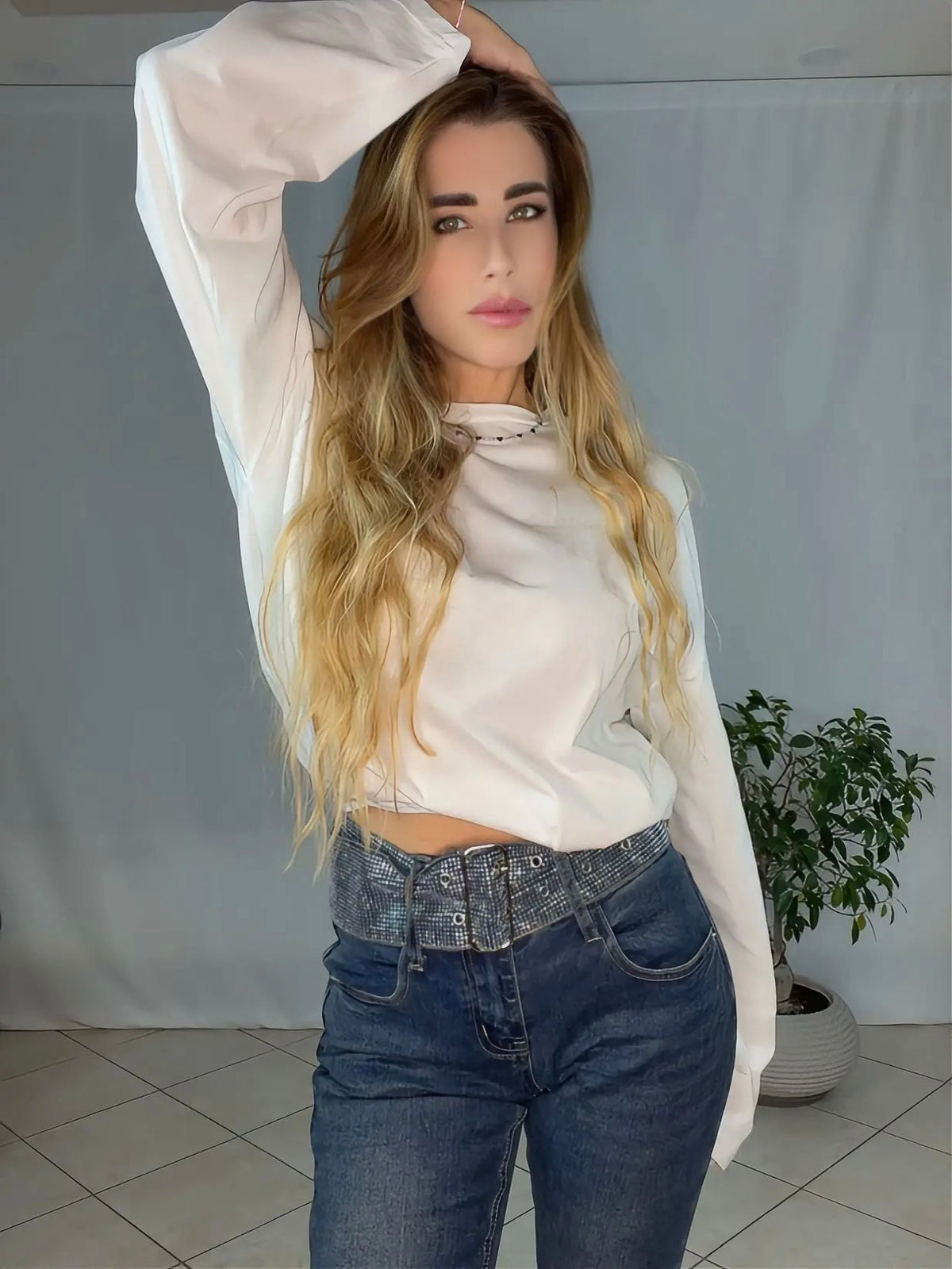 Denim Belt Shine