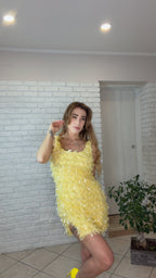 Mini Dress Piume di Paillettes