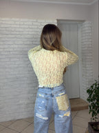 Denim Crystal Pocket