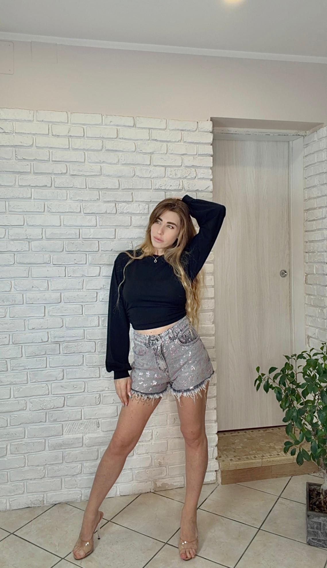 Shorts Leo Pink Strass