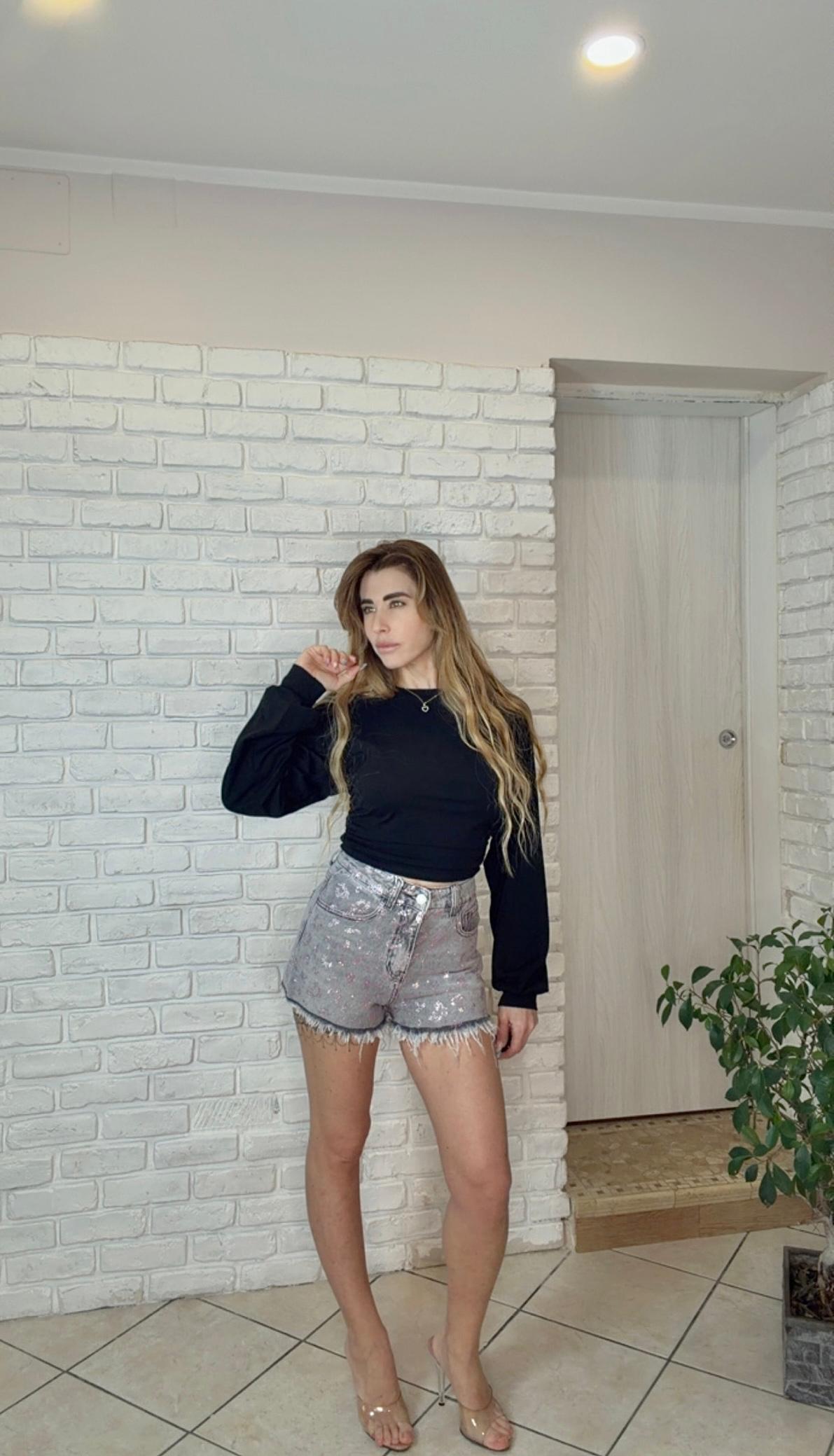 Shorts Leo Pink Strass