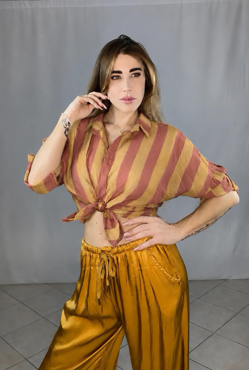 Camicia Satin Collection con Colletto